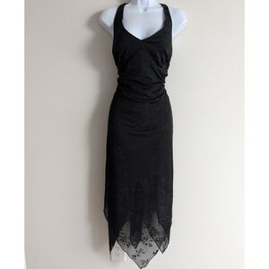 Vintage CDC Dress Women 8 Whimsigoth Dark Romantic Sheer Vamp 90s Fairy Babydoll